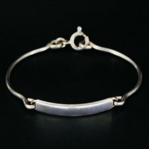 925 Sterling Silver Engravable ID Bar Bangle Bracelet 7mm 8.5g